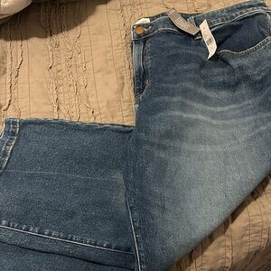 Lane Bryant Blue Straight Cropped Jeans